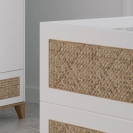 Theo Bebe Babybett Nami Neige 70x140 weiß-Rattan