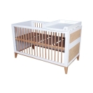 Theo Bebe Babybett Nami Neige 70x140 weiß-Rattan