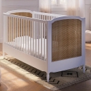 Theo Bebe Babybett Hermione Neige 70x140 weiß-Rattan