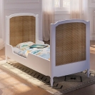 Theo Bebe Babybett Hermione Neige 70x140 weiß-Rattan