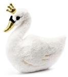 Deko Kissen Schwan mit Krone weiß Plüsch