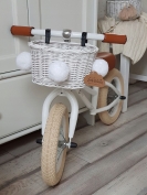 Fahrradkorb für Kinder Rattan weiß