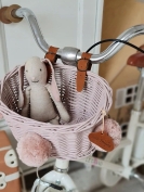 Fahrradkorb für Kinder Rattan rosa
