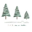 Wandsticker 3 große Tannen