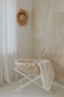 Moseskorb Meeko mit Matratze, Ständer und Textilien Milk weiß