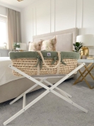 Moseskorb Meeko mit Matratze, Ständer und Textilien Khaki