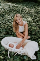 Moseskorb Meeko mit Matratze, Ständer und Textilien Fine blue