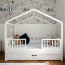 Hausbett Dream Nest 80x160cm Kiefer snow weiß