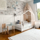 Hausbett Dream Nest 80x160cm Kiefer snow weiß