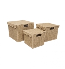Seegras Aufbewahrungskörbe Tres 3er Set mit Deckel