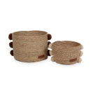 Kidsdepot Flechtkörbe Pola 2er Set Pompons