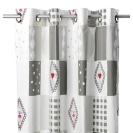 Vorhang grau-weiß gemustert 135 x 275 cm