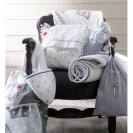 Vorhang grau-weiß gemustert 135 x 275 cm