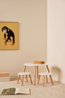 Kids Concept Kindertisch + 2 Hocker weiß