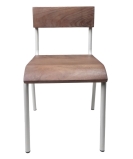 Kinderstuhl 2er Set Holz Metall beige