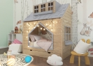 Kinderbett Haus mit Dach und Schublade