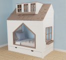 Kinderbett Haus mit Dach und Schublade