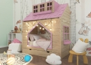 Kinderbett Haus mit Dach und Schublade