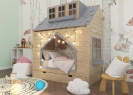Kinderbett Haus mit Dach und Schublade