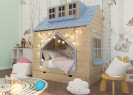 Kinderbett Haus mit Dach und Schublade