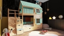 Hochbett Haus Leo mit Kletterwand