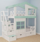 Hochbett Haus Leni mit Treppe