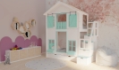 Hochbett Haus Laura mit Dachziegeln