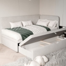 Ausziehbares Polsterbett Zuma mit Schublade
