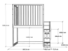 Hochbett Tim mit Schutznetz und Treppe