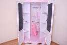 Eckschrank rosa-weiß Kutsche