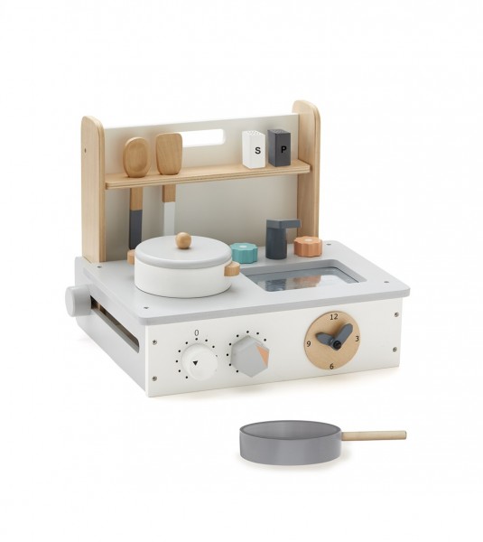 Kinderküche Küche Mobil aus Holz Spiel-Küche Puppen-Küche zum Zusammenklappen 