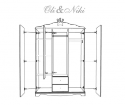 Kleiderschrank Prinzessin wei 3 trig