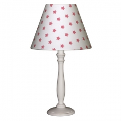 Nachttischlampe Sterne weiß-pink