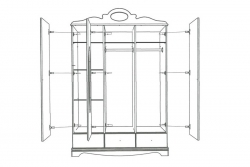 Kleiderschrank 3 trg. wei Kristallserie 3