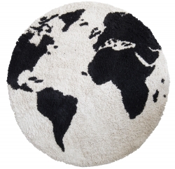 Teppich Welt schwarz-wei