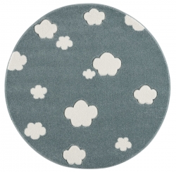 runder Kinderteppich Wolken mint