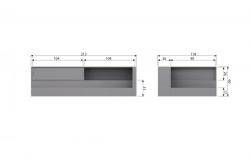 Woood Eckbett Connect grau 90x200