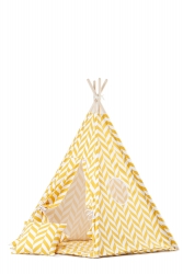 Tipi inkl. Spielmatte / Kissen Herringbone gelb