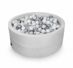 Rundes Bllebad grau inkl. 200 Blle