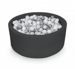 Rundes Bllebad dunkelgrau inkl. 200 Blle