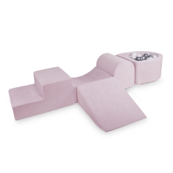 Schaumstoffbausteine rosa mit Mini-Bällebad
