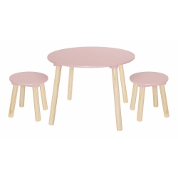 Kindertisch rosa rund mit Sthlen