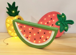 LED Lampe Wassermelone Holz