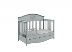 Bellamy Babybett grau 70x140 inkl. Schublade und Rausfallschutz