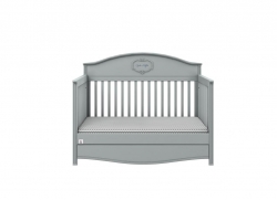 Bellamy Babybett grau 70x140 inkl. Schublade und Rausfallschutz