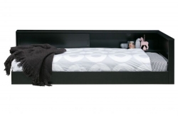 Woood Eckbett Connect schwarz 90x200