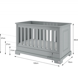 Babybett Ines grau 60x120 cm