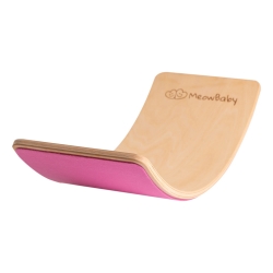 Balance Board Holz mit Filz rosa