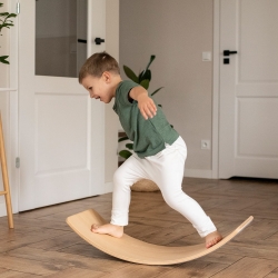 Balance Board Holz mit Filz rosa