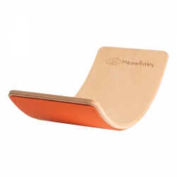 Balance Board Holz mit Filz orange